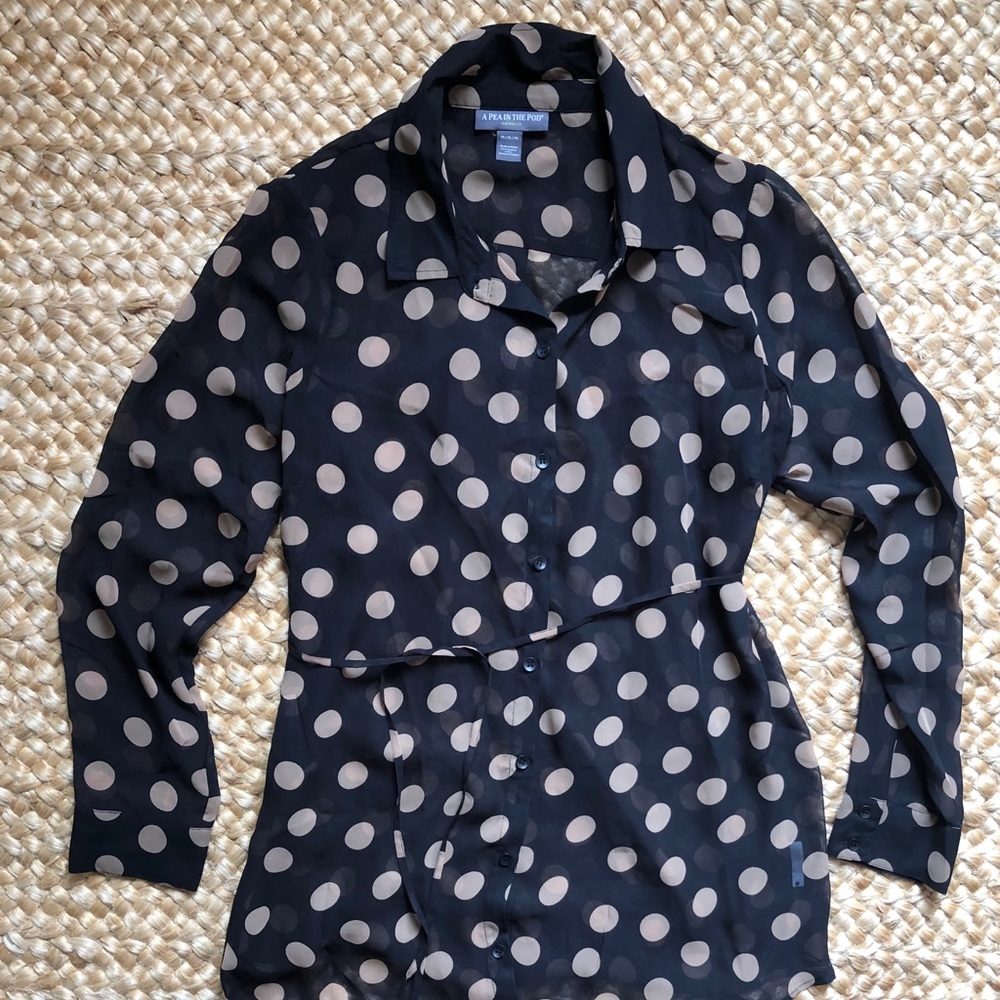 Sheer Silk Tunic Blouse MATERNITY